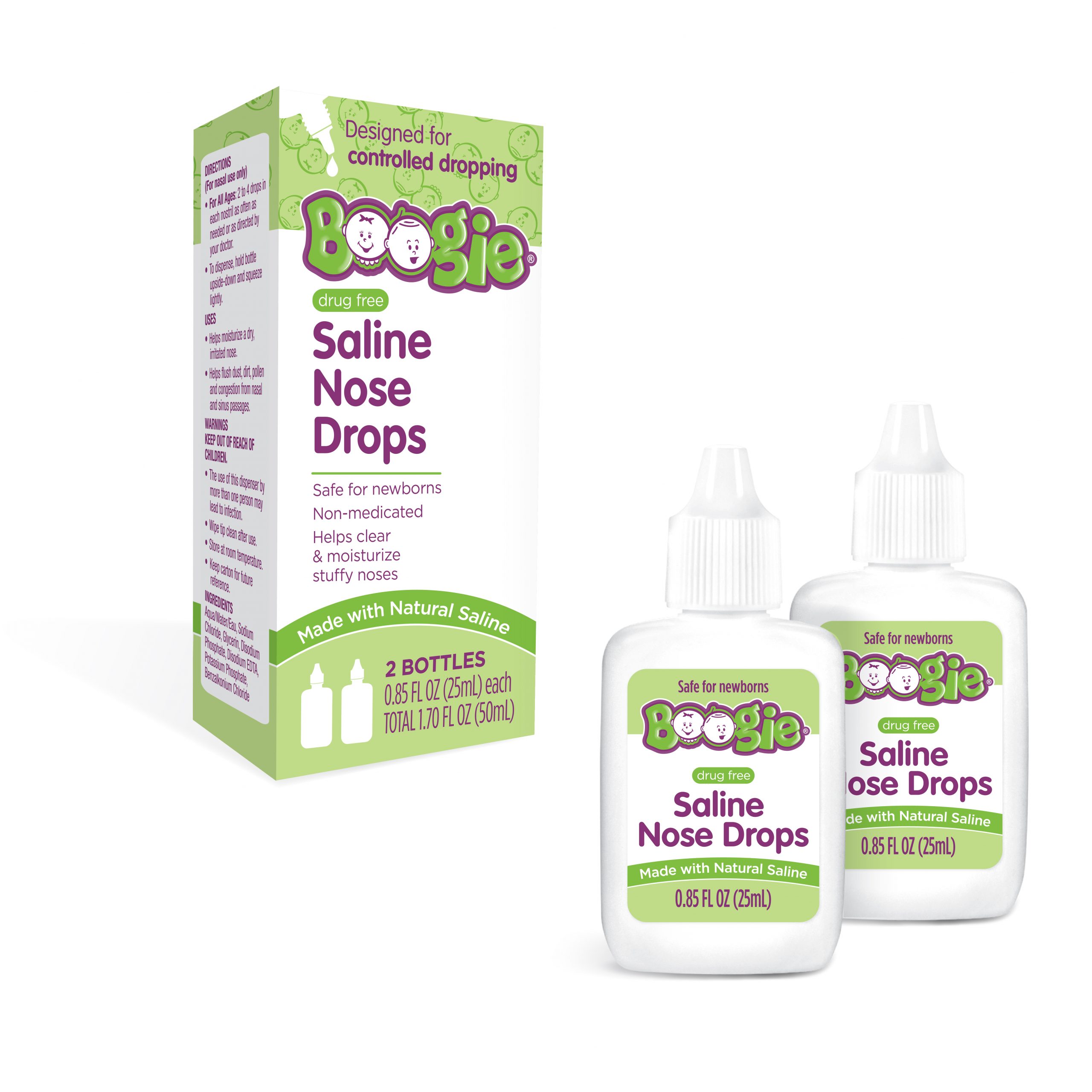 Boogie® Saline Nose Drops, Saline Drops for Babies