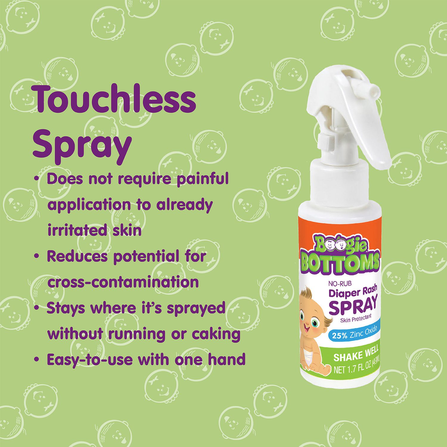 Boogie Bottoms® NoRub Diaper Rash Spray Boogie Wipes