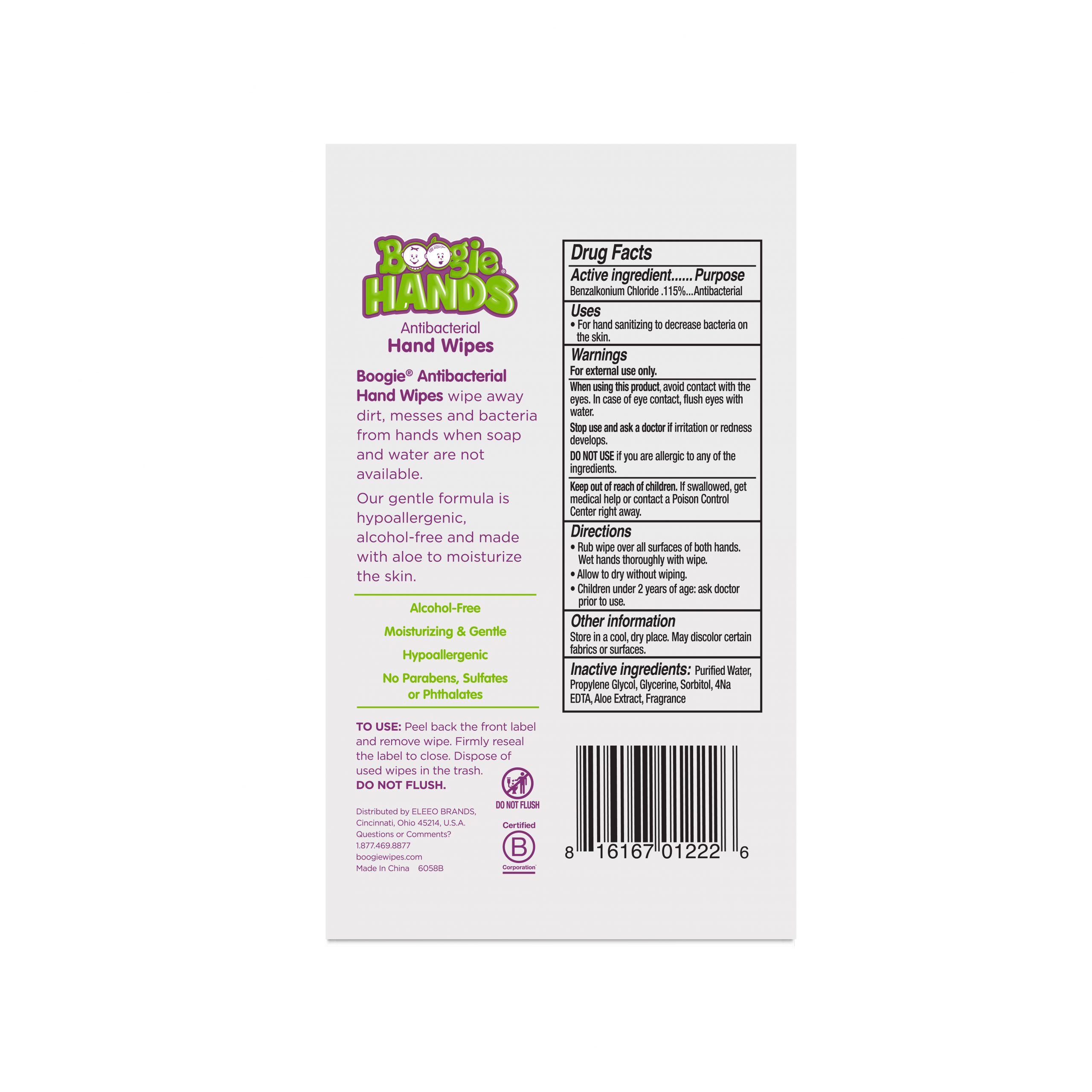 Boogie®, Antibacterial Baby Hand Wipes