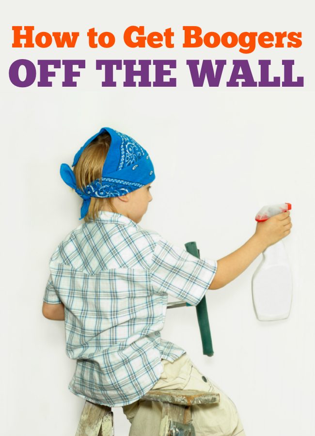 If your kids are booger pickers (which they probably are- what kid doesn't pick their nose?!) and places said boogers on various walls around your house, you might be wondering how to remove those sticky suckers. Wonder no more, because we have the solution- and it's just as simple and quick as you'd hope!