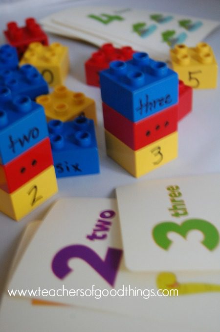 legos and number cards